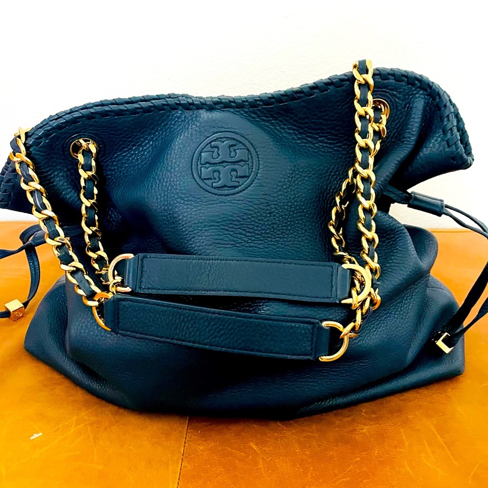 Tory Burch Hudson Blue Marion Slouchy Chain Tote